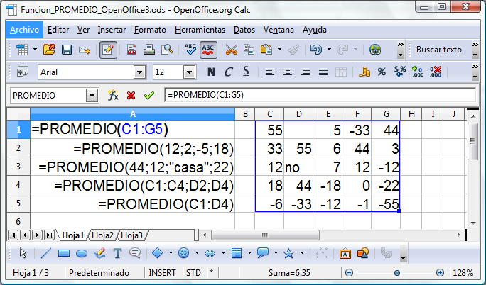 OOoES/Traduccion/Calc: Funcion PROMEDIO - Apache OpenOffice Wiki