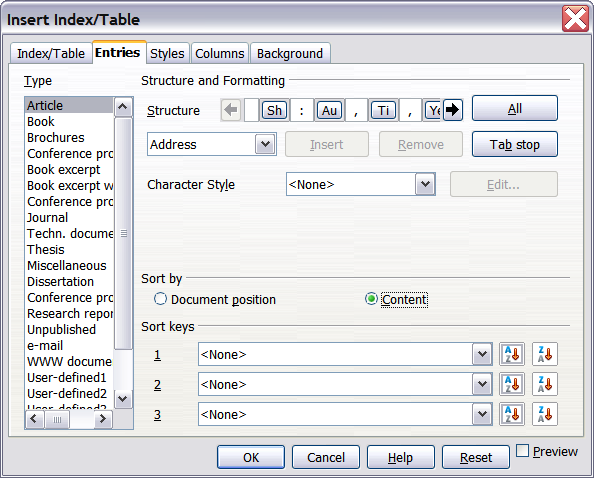 Entries Tab - Apache OpenOffice Wiki