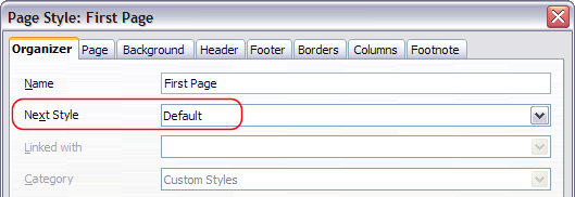 Defining a Different First Page for a Document - Apache OpenOffice Wiki