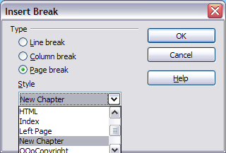 Insert break