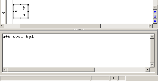 How to write fractions in openoffice picture