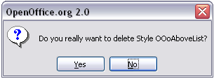 Deleting a style that is not in use