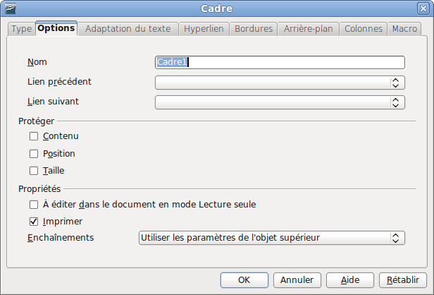 Utilisation de cadres pour la mise en page - Apache OpenOffice Wiki
