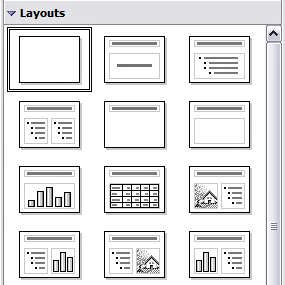 Choosing a slide layout