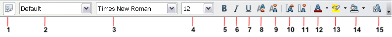 superscript in openoffice word