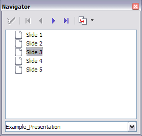 Selecting a slide in the Navigator