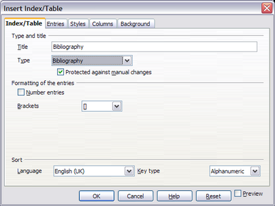 Formatting the Bibliography - Apache OpenOffice Wiki