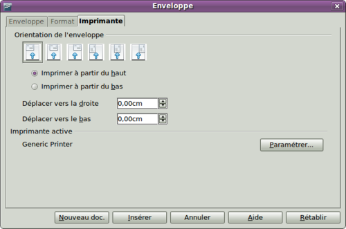 Impression d'enveloppes - Apache OpenOffice Wiki
