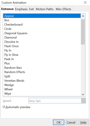 Starting an Animation Effect - Apache OpenOffice Wiki