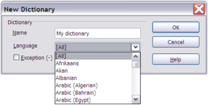 Creating a new dictionary in OpenOffice.org